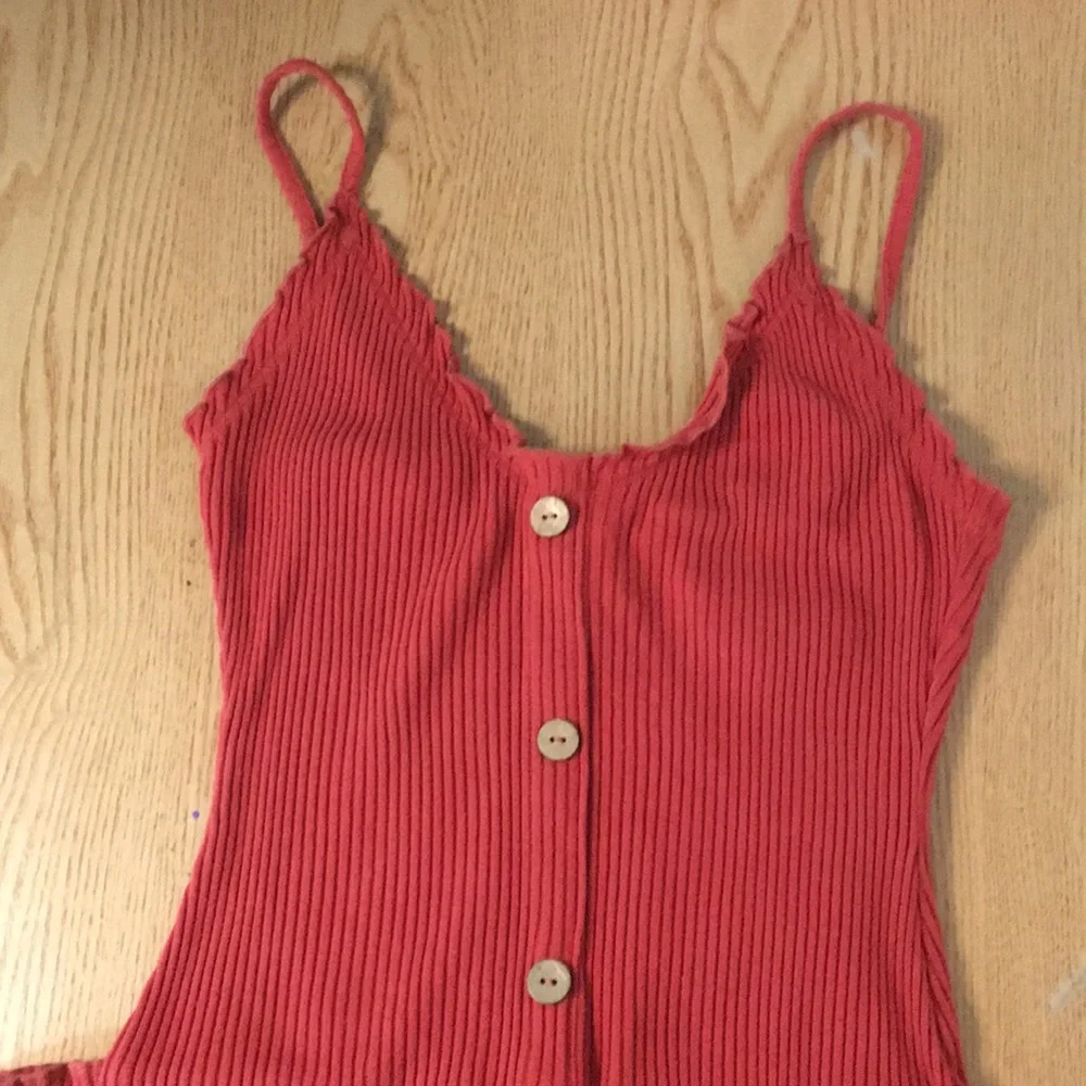 B6 New Derek Hart Ribbed Tank Dress Very Stretchy Burnt Burgundy Size Medium